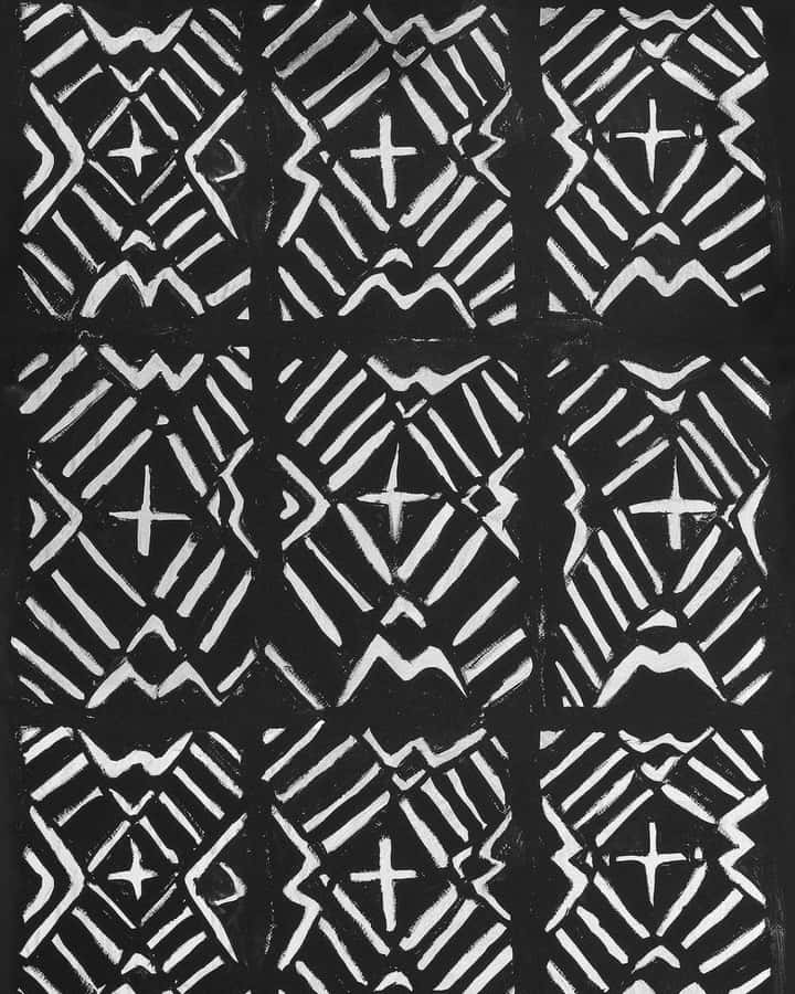 African Print Inspired Pattern Wallpaper