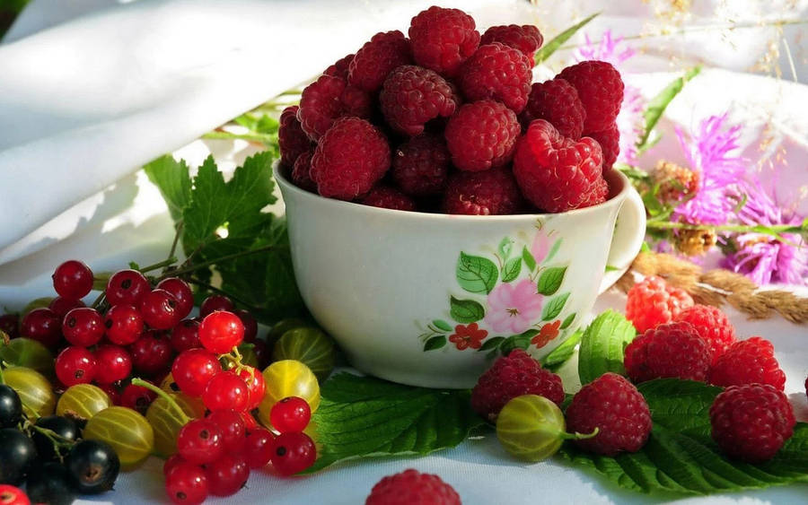 After Lunch Dessert Sweet Red Fruits Wallpaper