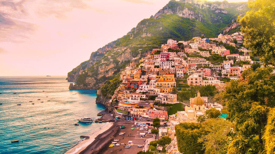 Afternoon In Positano Amalfi Coast Wallpaper