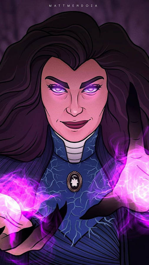 Agatha Harkness Sorceress Cartoon Wallpaper