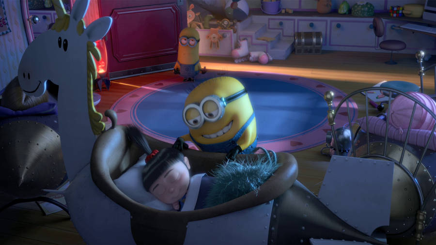 Agnes Sleeping Minions Despicable Me 2 Wallpaper