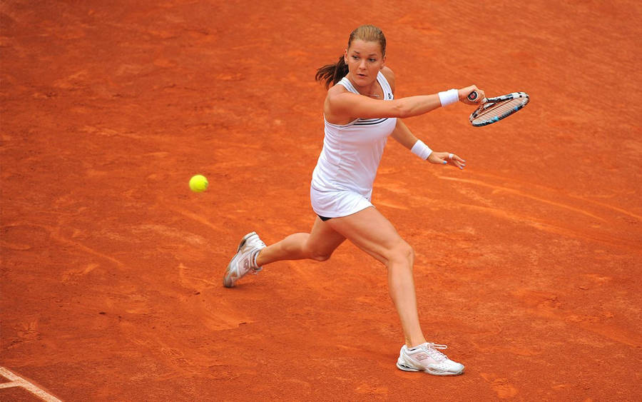 Agnieszka Radwanska Clay Court Match Wallpaper