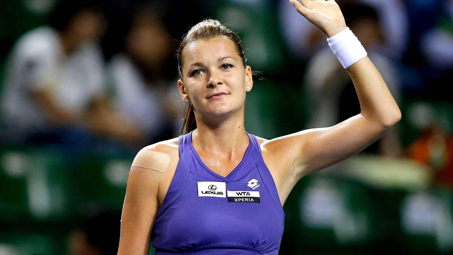 Agnieszka Radwanska One Arm Raised Wallpaper