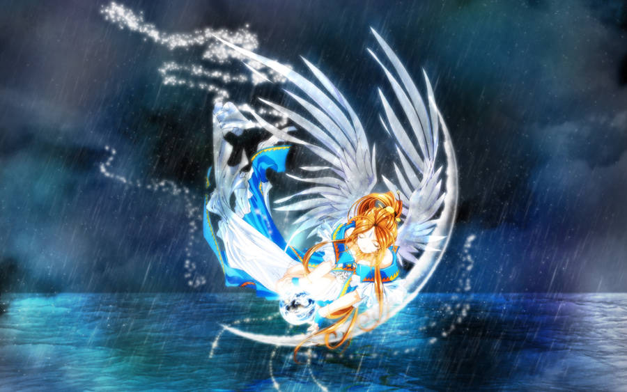 Ah My Goddess Rain Art Wallpaper