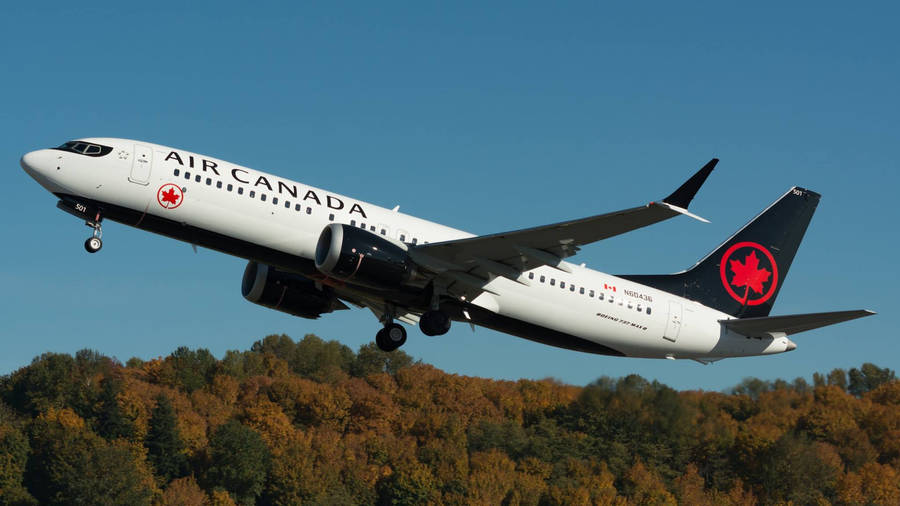 Air Canada Plane With Green Forest Wallpaper