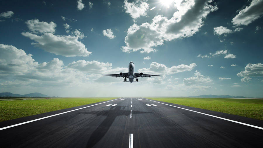 Airplane From Runway Wallpaper