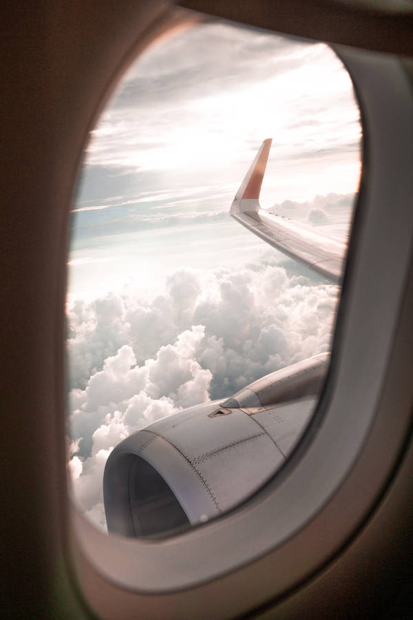 Airplane Window Travel Clouds Wallpaper