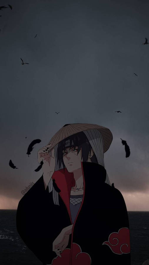 Akatsuki Itachi Rustic Straw Hat Wallpaper