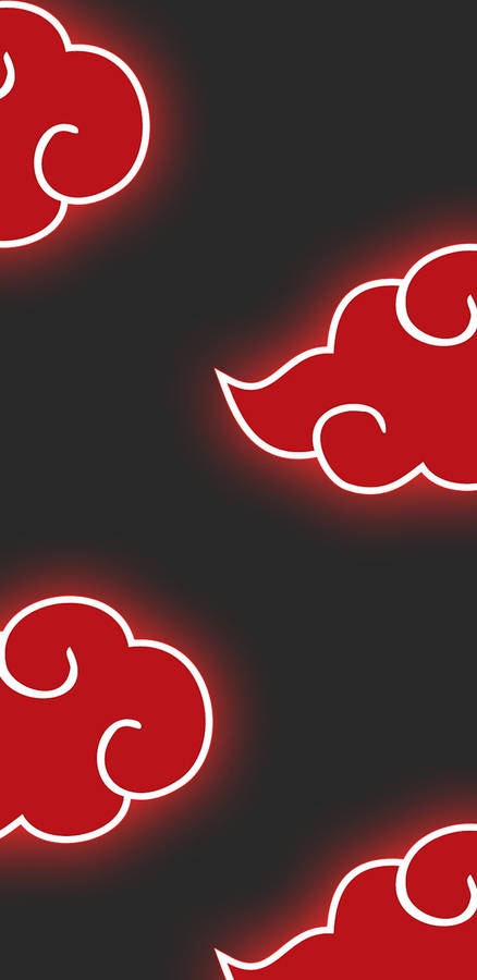 Akatsuki Logo Neon Red Clouds Wallpaper