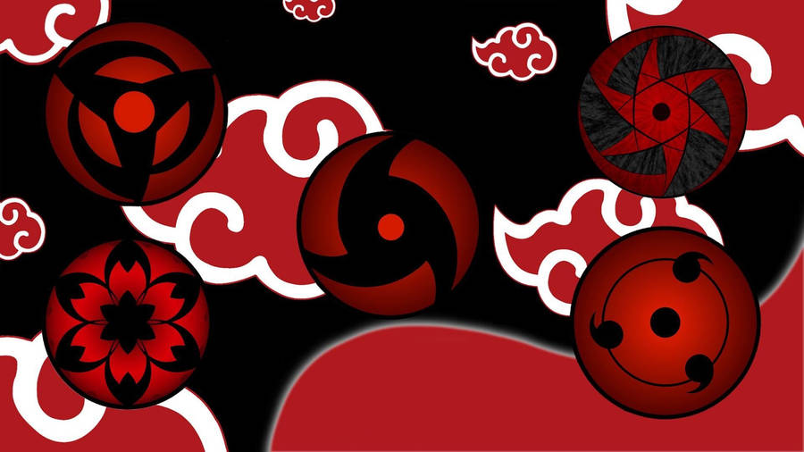 Akatsuki Logo Sharingan Eye Patterns Wallpaper