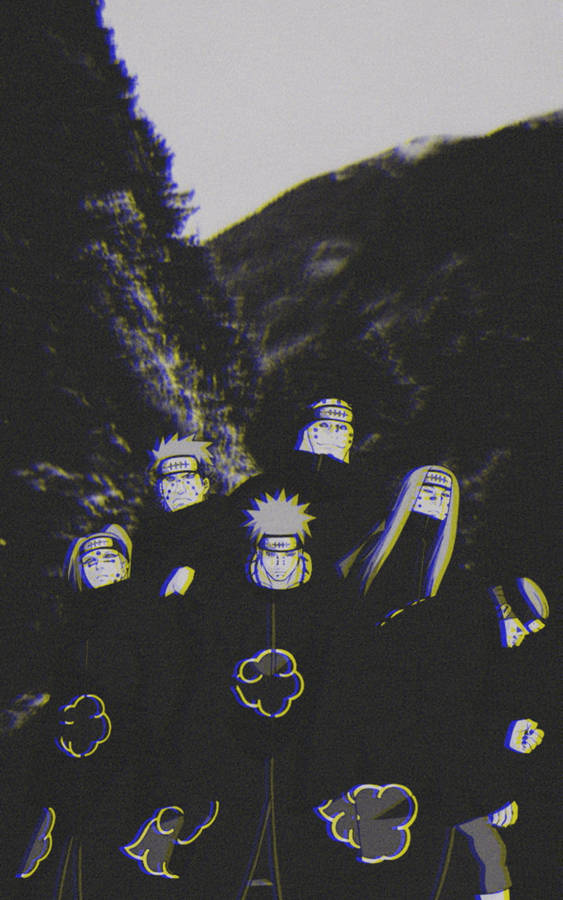 Akatsuki Phone Glitch Fanart Wallpaper