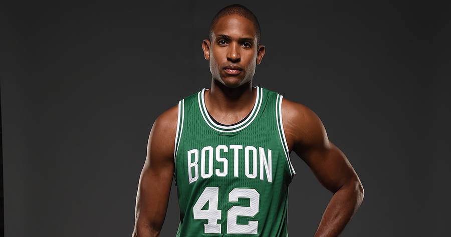 Al Horford On Plain Gray Background Wallpaper