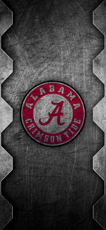 Alabama Crimson Tide Scratched Metal Art Wallpaper