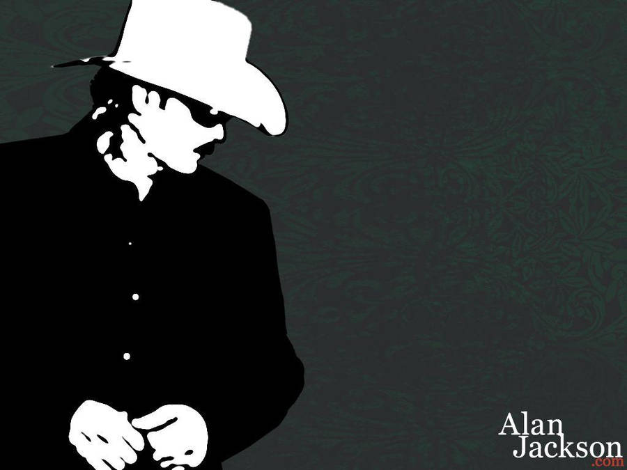 Alan Jackson Grayscale Graphic Art Wallpaper