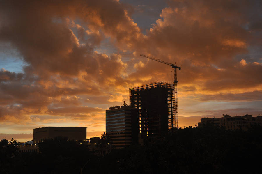 Albania Buildings Sunset Wallpaper