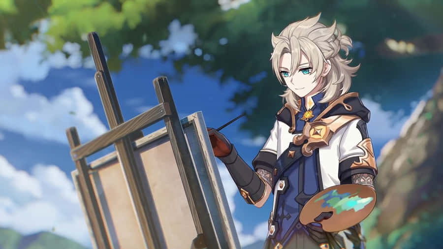 Alchemist Albedo Genshin Impact Painting Wallpaper