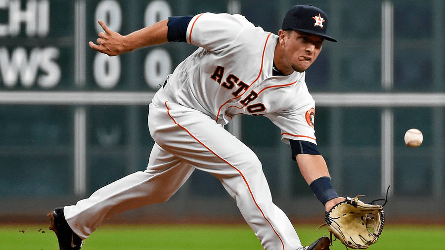 Alex Bregman Crouching Down To Catch Ball Wallpaper