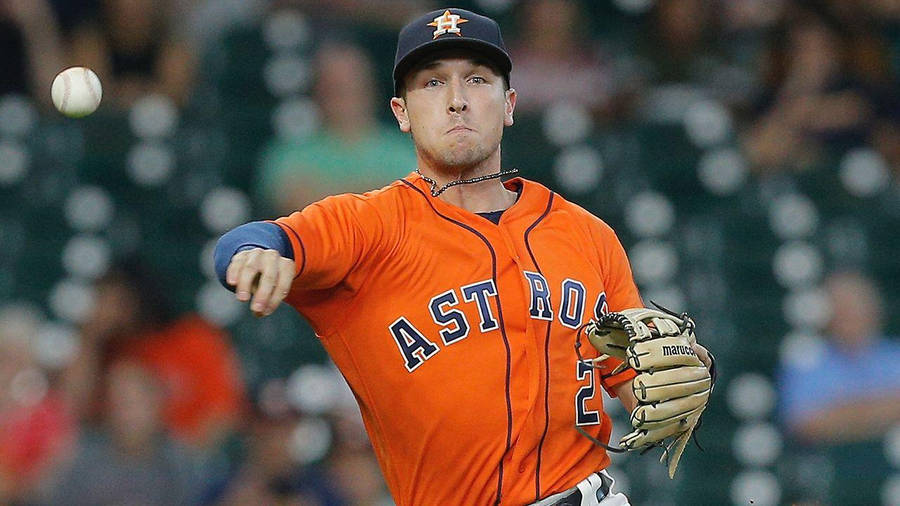 Alex Bregman In Orange Astros Uniform Wallpaper