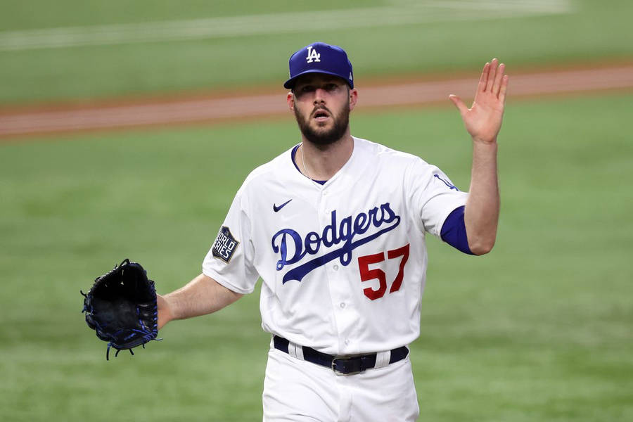 Alex Wood Playing For Dodgers Team Wallpaper