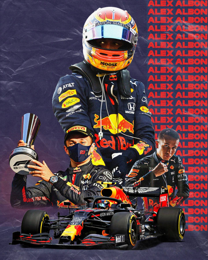 Alexander Albon Collage Wallpaper