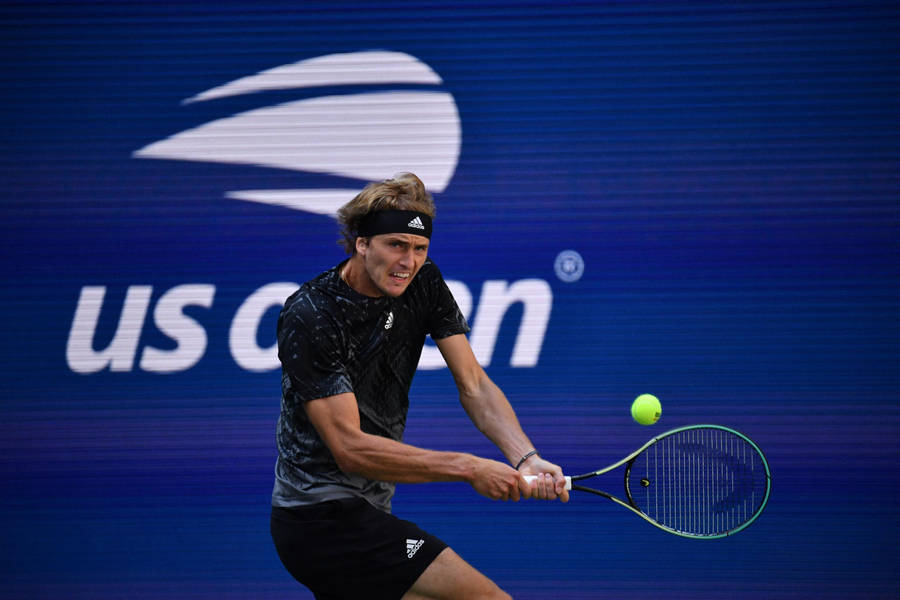 Alexander Zverev Demonstrating Top-notch Skill At The Us Open Wallpaper