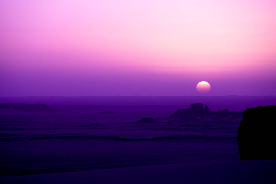 Algeria Purple Desert Sky Wallpaper