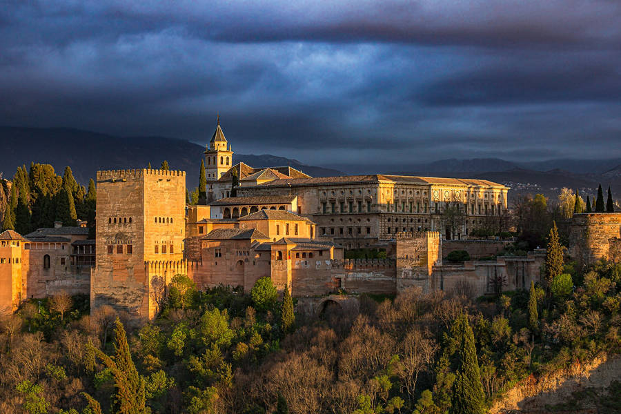 Alhambra Dark Clouds Wallpaper