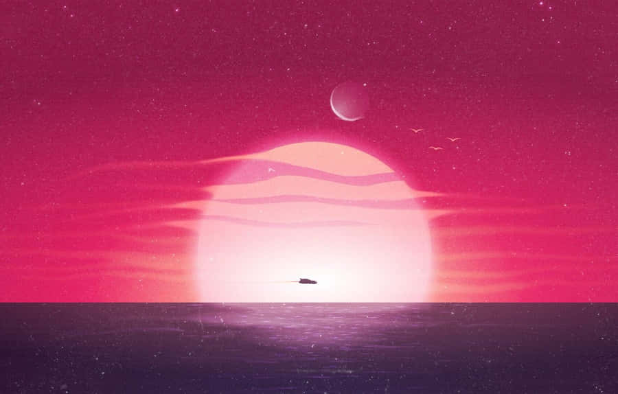 Alien Planet Lo Fi Desktop Wallpaper