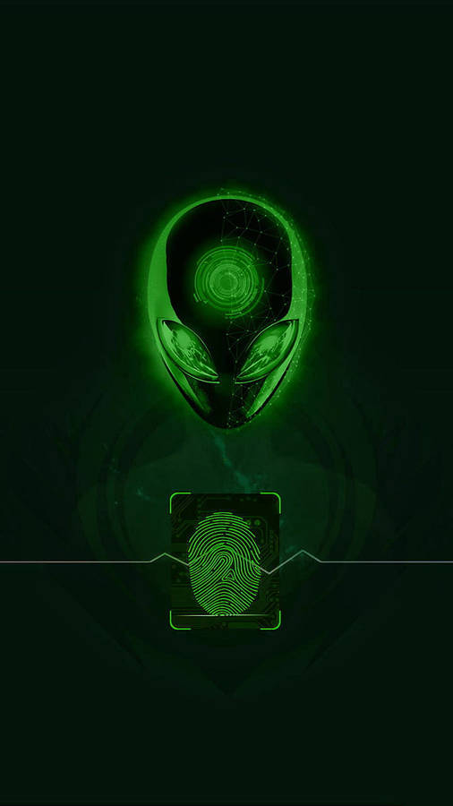 Alien-themed Fingerprint Lock Screen Wallpaper