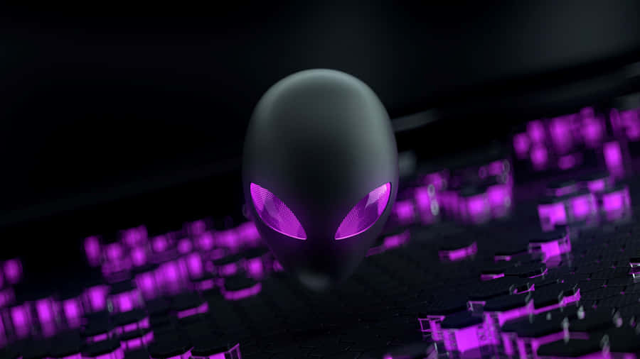 Alienware Logo Glowing Eyes Keyboard Wallpaper