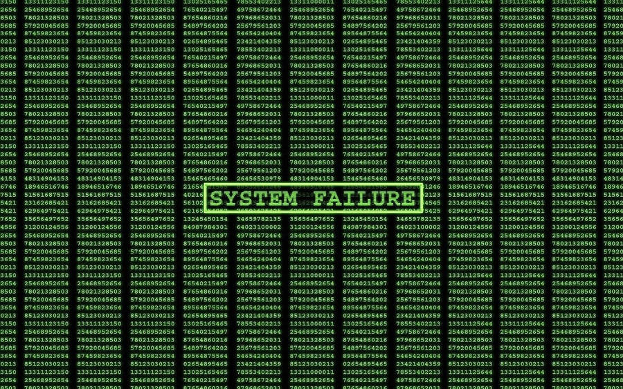 Aligned Green Matrix System Failure Wallpaper