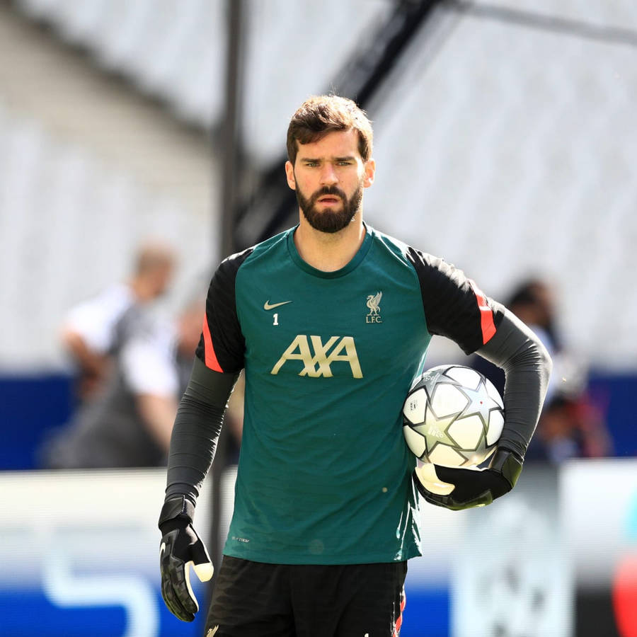 Alisson Becker Ball To His Side Wallpaper