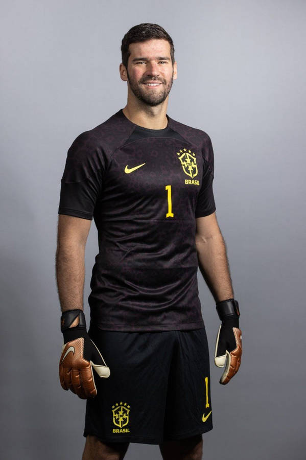 Alisson Becker Black Brazil Jersey Wallpaper