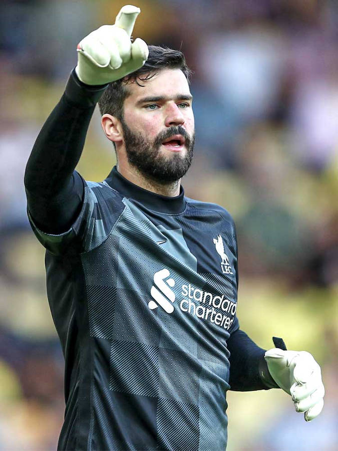 Alisson Becker Pointing Wallpaper