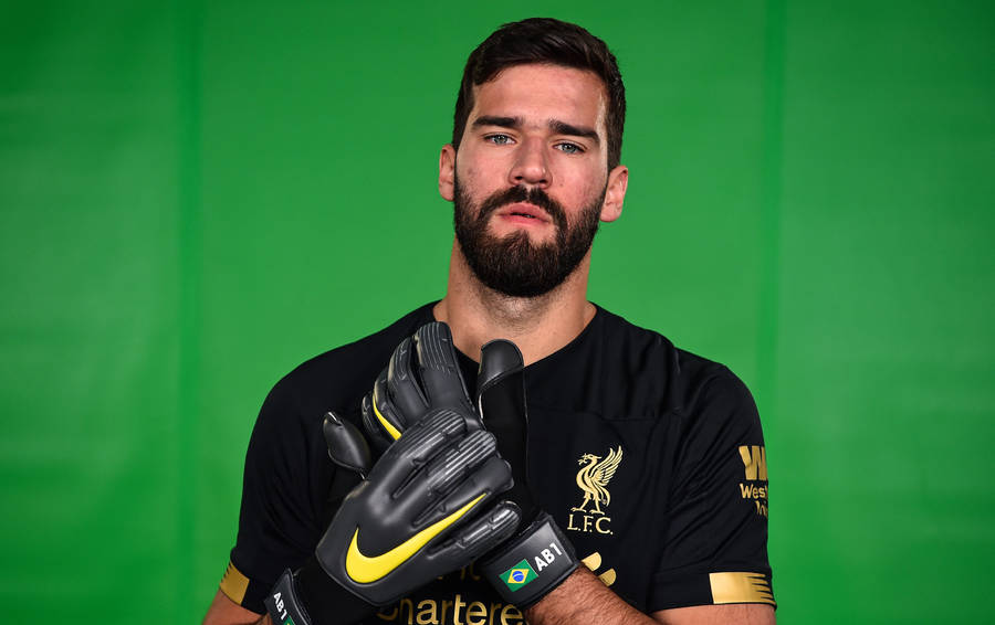 Alisson Becker With Black Gloves Wallpaper