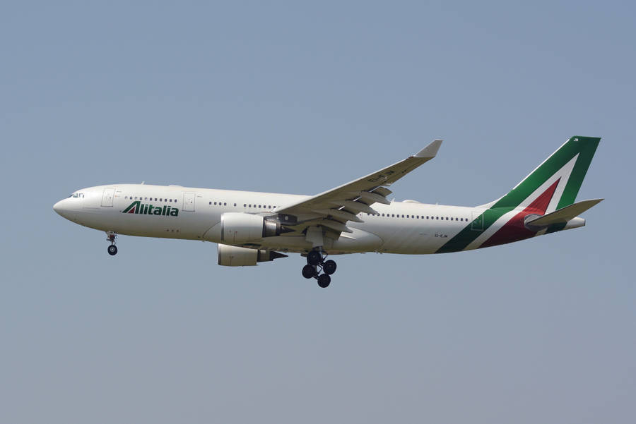 Alitalia Green On Vertical Stabilizer Wallpaper