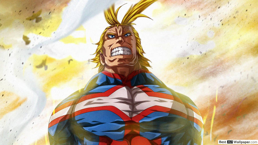 All Might Powering Up Wallpaper