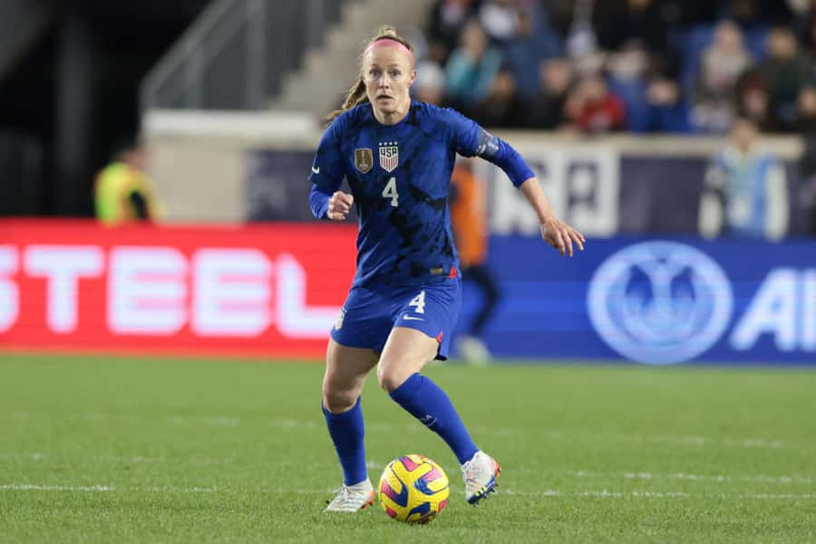 All-star American Soccer Player, Becky Sauerbrunn, In Action Wallpaper