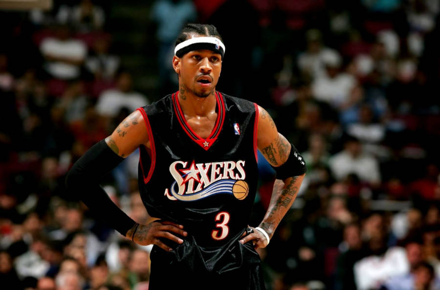 Allen Iverson With Hands On Waist Wallpaper