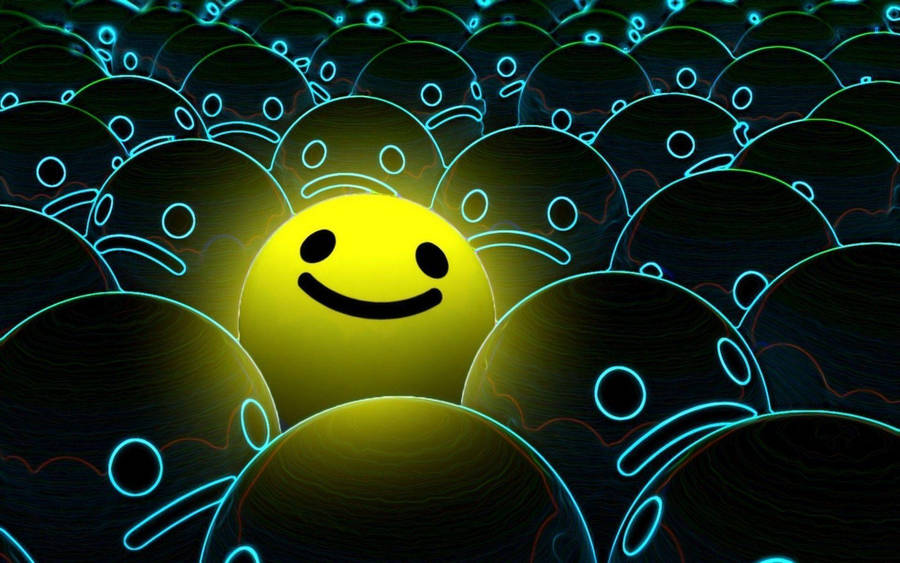 Alone Neon Smile Wallpaper