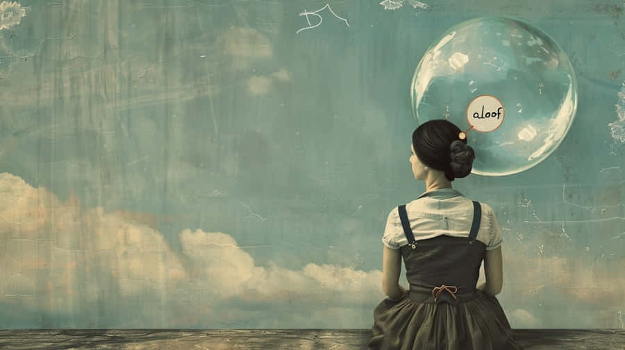 Aloof Bubble Girl Artwork Wallpaper