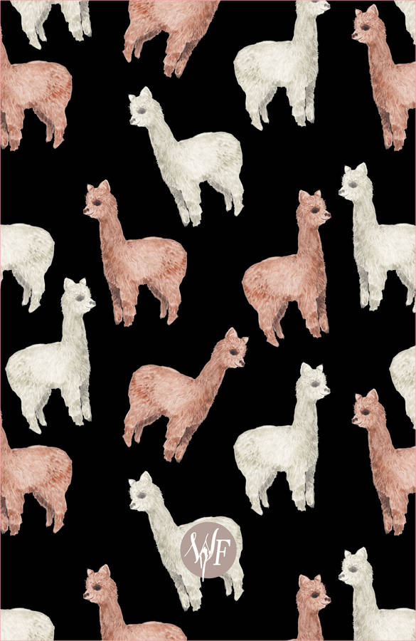 Alpaca Brown White Pattern Art Wallpaper