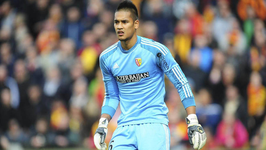 Alphonse Areola Wearing Blue Uniform Wallpaper