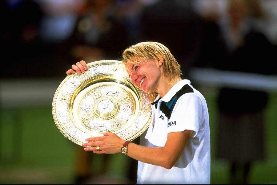 Alternate Angle Jana Novotna With Trophy Wallpaper