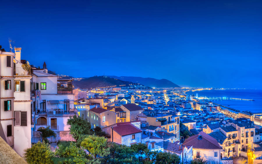 Amalfi Italy City Lights Wallpaper