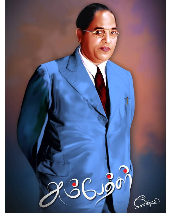 Ambedkar In Blue Wallpaper