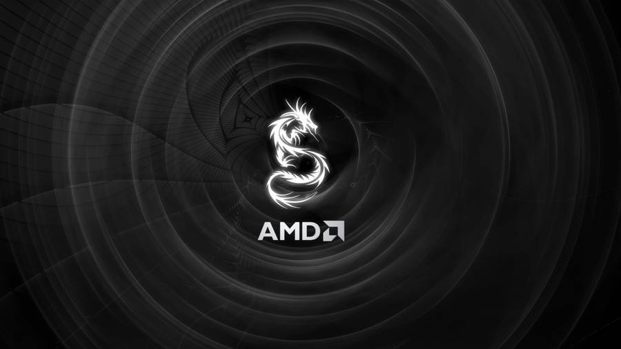 Amd Logo Monochrome Motion Blur Wallpaper