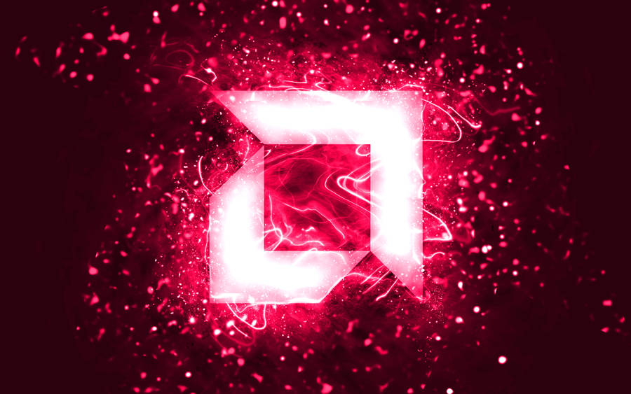 Amd Logo Pink Neon Wallpaper