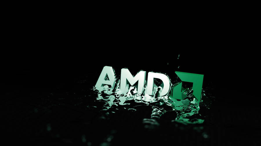 Amd Logo With Water Wallpaper