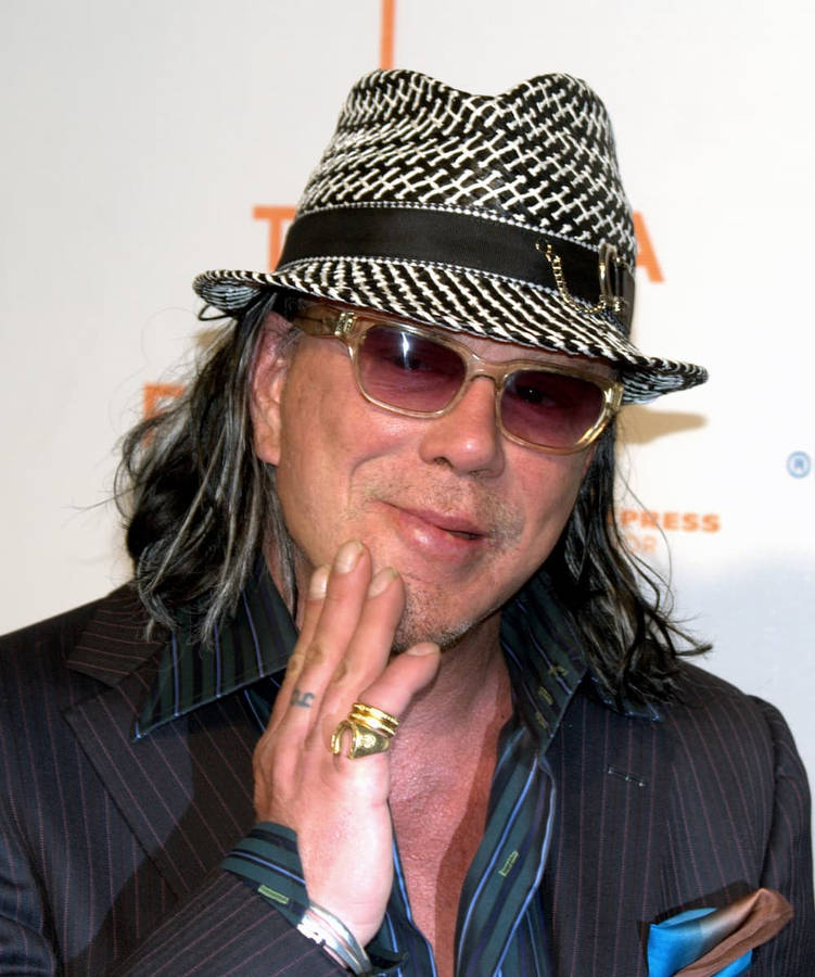 American Actor Mickey Rourke At Tribeca Film Festival Wallpaper